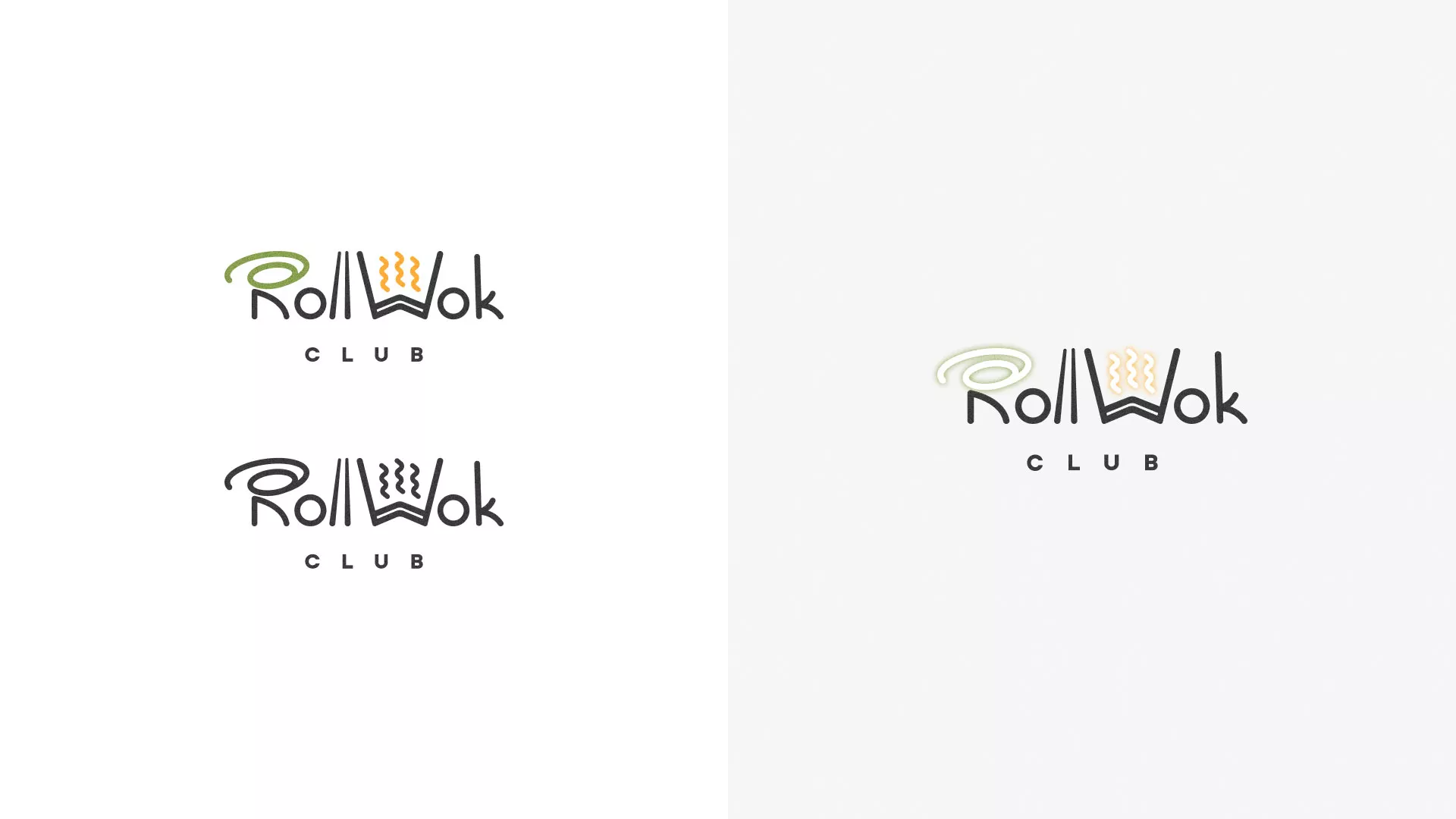 Разработка логотипа и фирменного стиля суши-бара «Roll Wok Club» в Светогорске